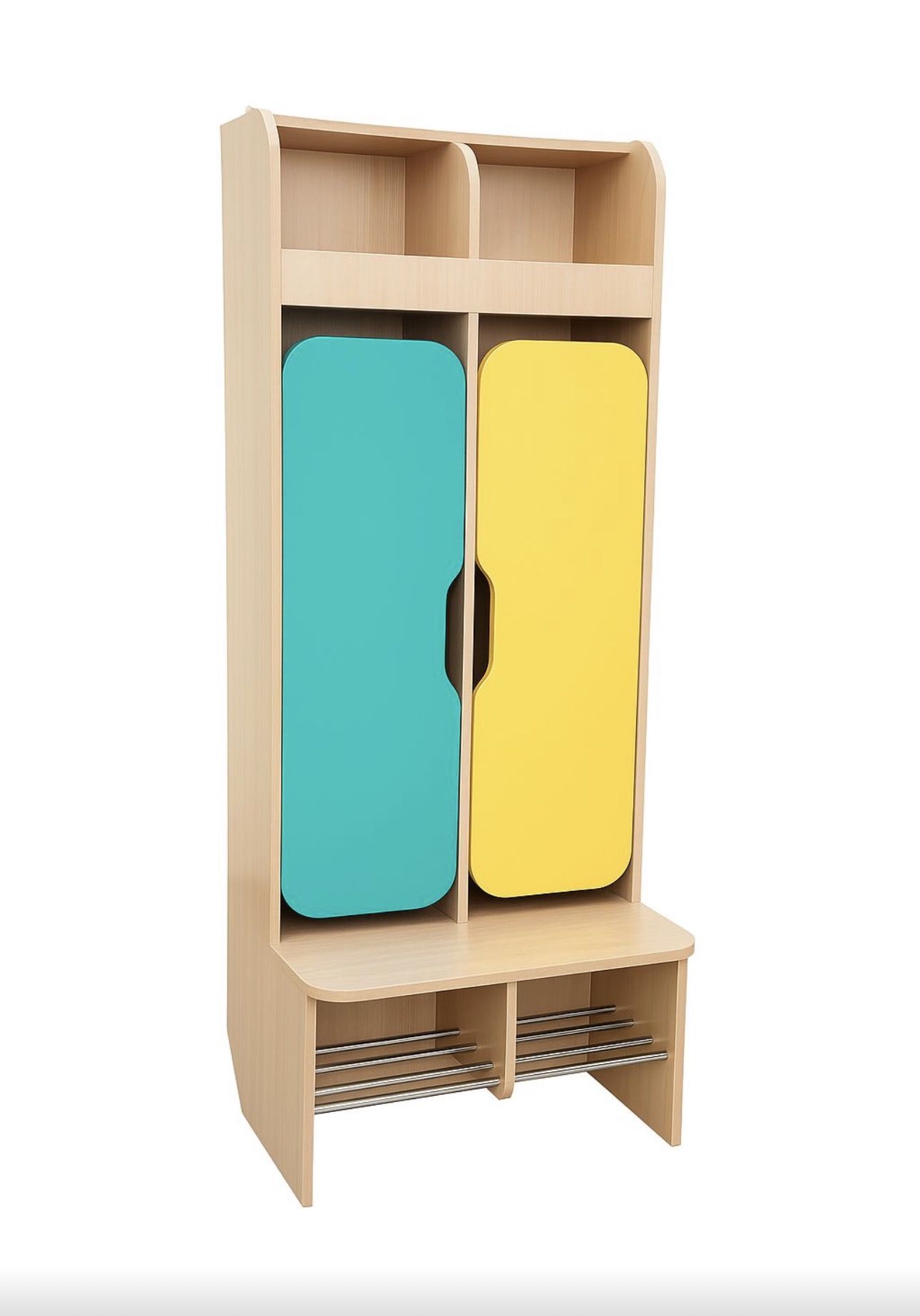 Шафа дитяча 2-місна з фігурними дверима (хромовані труби) : 628х550х1560 мм Розком